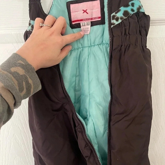 ZeroXPosur Snow Bib Black And Blue Cheetah Size 12 months - Picture 2 of 4